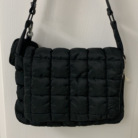 C&amp;C California Black Quilted Nylon Crossbody Bag
